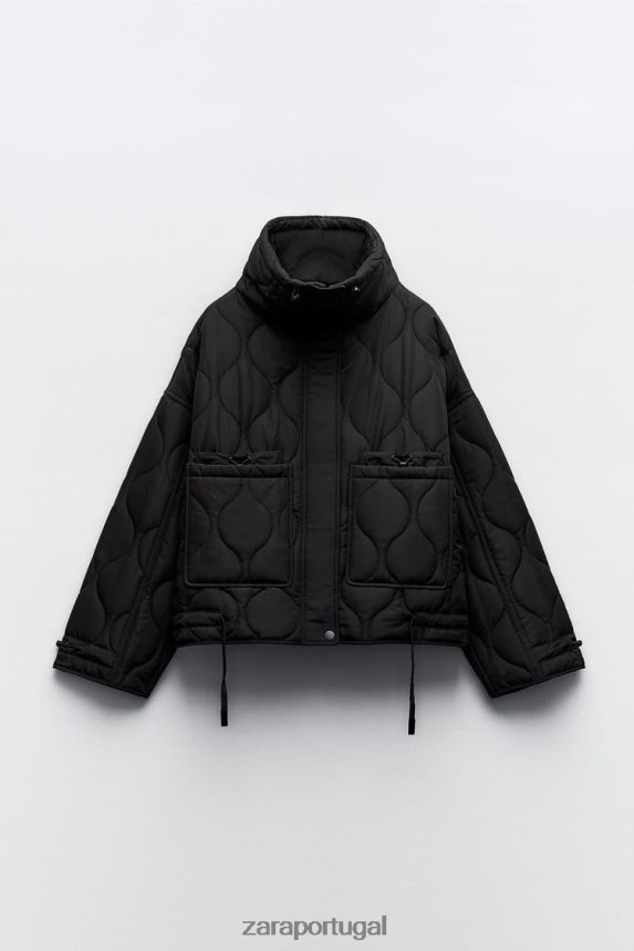 jaqueta repelente de água mulheres Zara preto Z2080L39 roupas