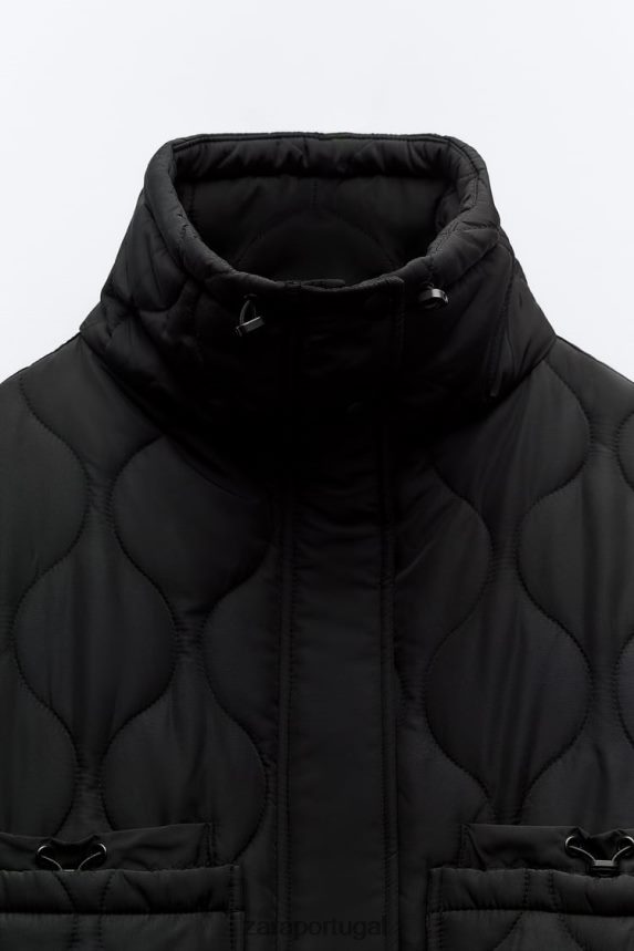 jaqueta repelente de água mulheres Zara preto Z2080L39 roupas