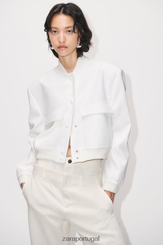 maxi bombardeiro de bolso mulheres Zara cru Z2080L127 roupas