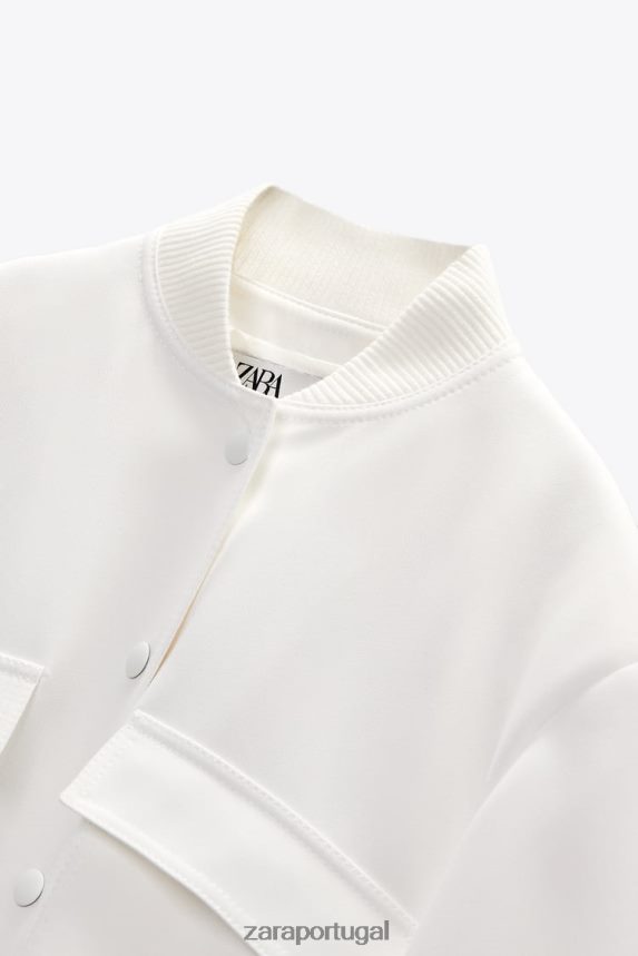 maxi bombardeiro de bolso mulheres Zara cru Z2080L127 roupas