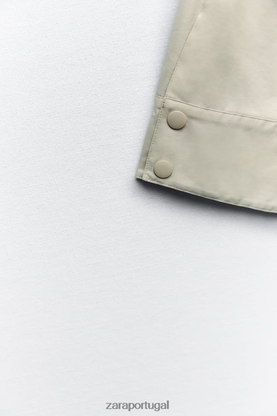 parka curta com capuz mulheres Zara cru Z2080L5 roupas