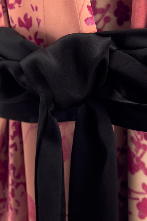 quimono estampado longo mulheres Zara rosa Z2080L105 roupas