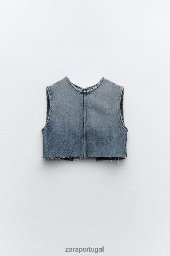 blusa jeans trf mulheres Zara azul Z2080L259 roupas