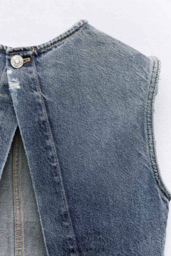 blusa jeans trf mulheres Zara azul Z2080L259 roupas