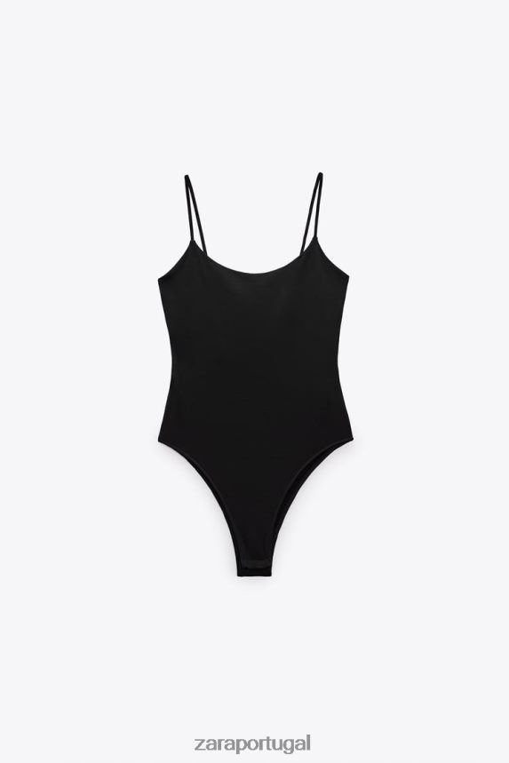 body com tiras mulheres Zara preto Z2080L283 roupas