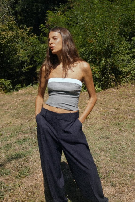 top boxer misto mulheres Zara cinza Z2080L254 roupas