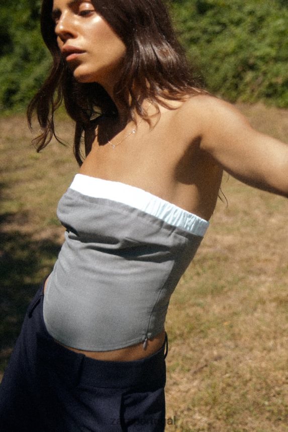 top boxer misto mulheres Zara cinza Z2080L254 roupas
