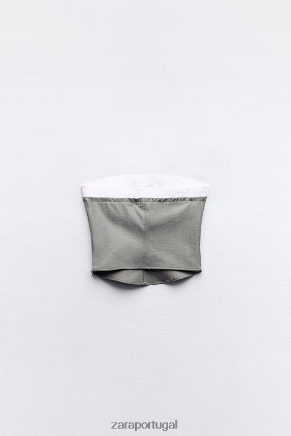 top boxer misto mulheres Zara cinza Z2080L254 roupas