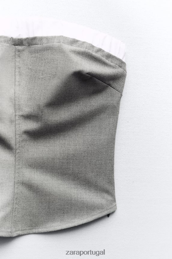 top boxer misto mulheres Zara cinza Z2080L254 roupas