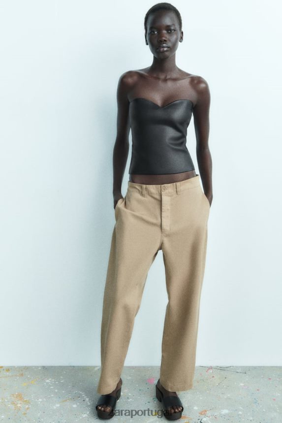 top bustiê de malha mulheres Zara preto Z2080L267 roupas