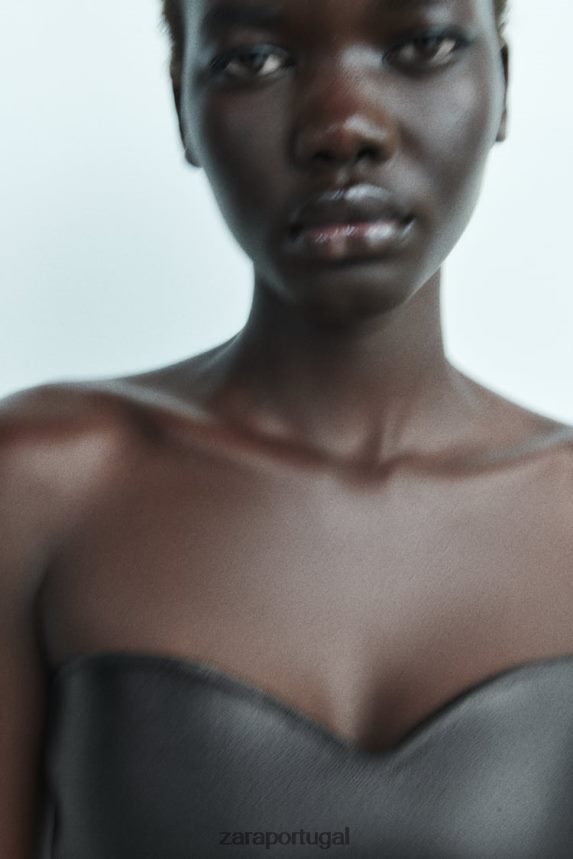 top bustiê de malha mulheres Zara preto Z2080L267 roupas