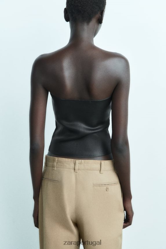 top bustiê de malha mulheres Zara preto Z2080L267 roupas