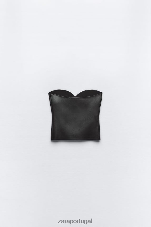 top bustiê de malha mulheres Zara preto Z2080L267 roupas