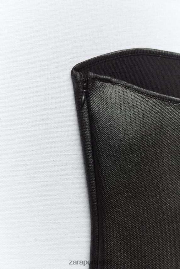 top bustiê de malha mulheres Zara preto Z2080L267 roupas