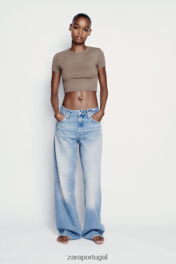 top sem alças mulheres Zara vison Z2080L285 roupas